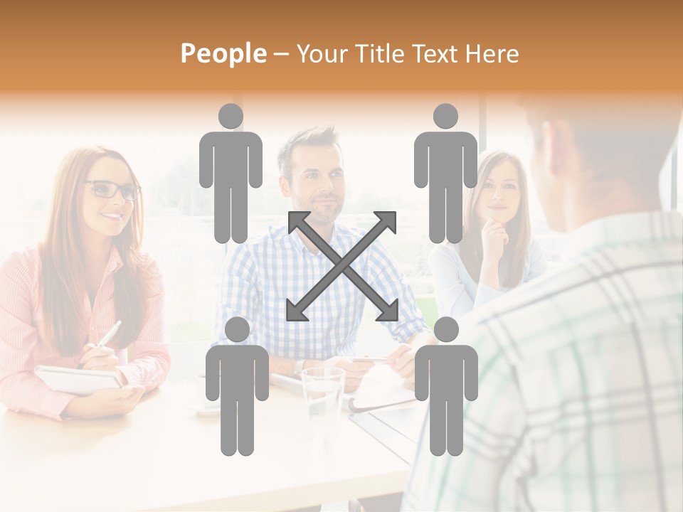 A Group Of People Sitting Around A Table PowerPoint Template
