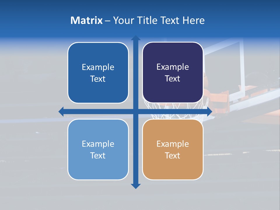 A Basketball Going Through The Net Of A Basketball Hoop PowerPoint Template