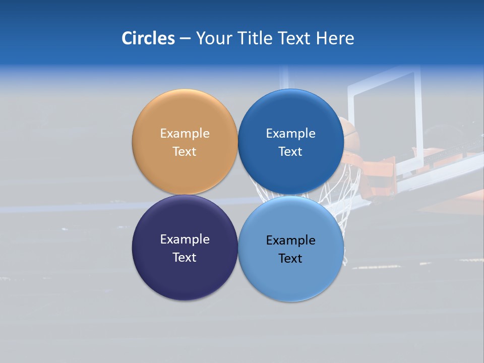 A Basketball Going Through The Net Of A Basketball Hoop PowerPoint Template
