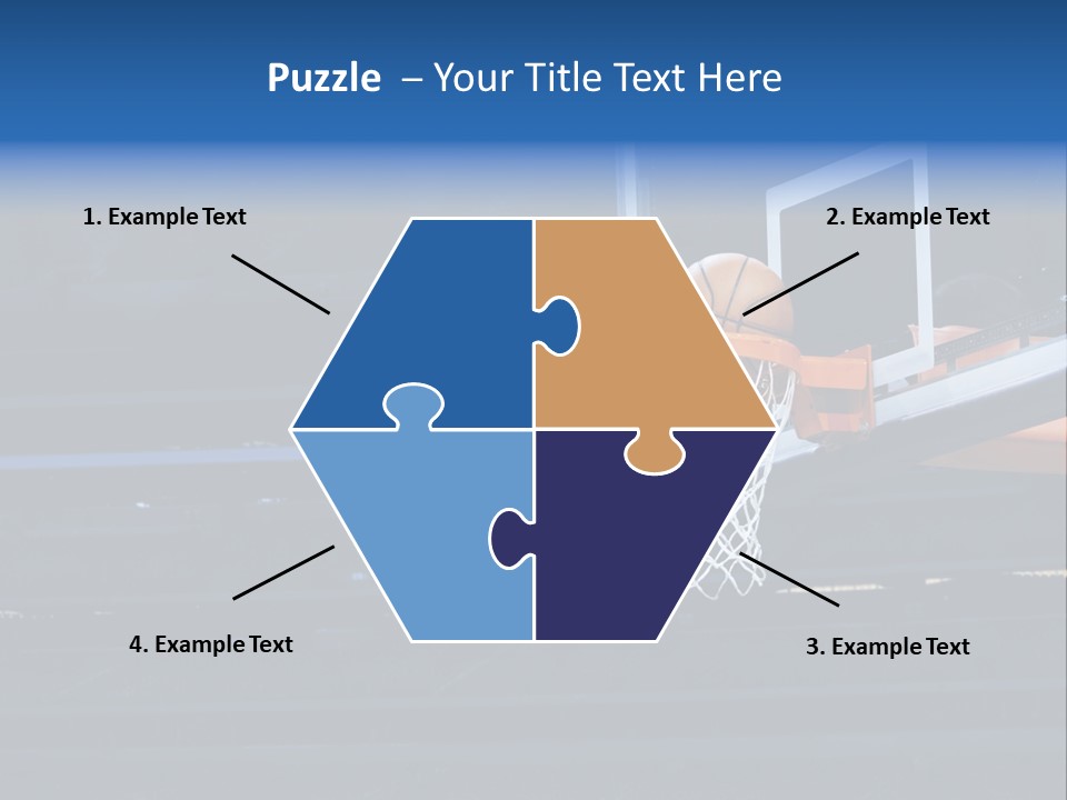 A Basketball Going Through The Net Of A Basketball Hoop PowerPoint Template