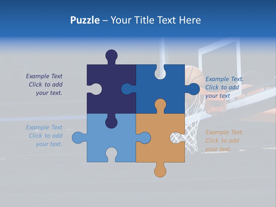 A Basketball Going Through The Net Of A Basketball Hoop PowerPoint Template