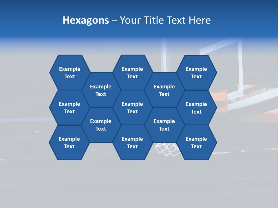 A Basketball Going Through The Net Of A Basketball Hoop PowerPoint Template