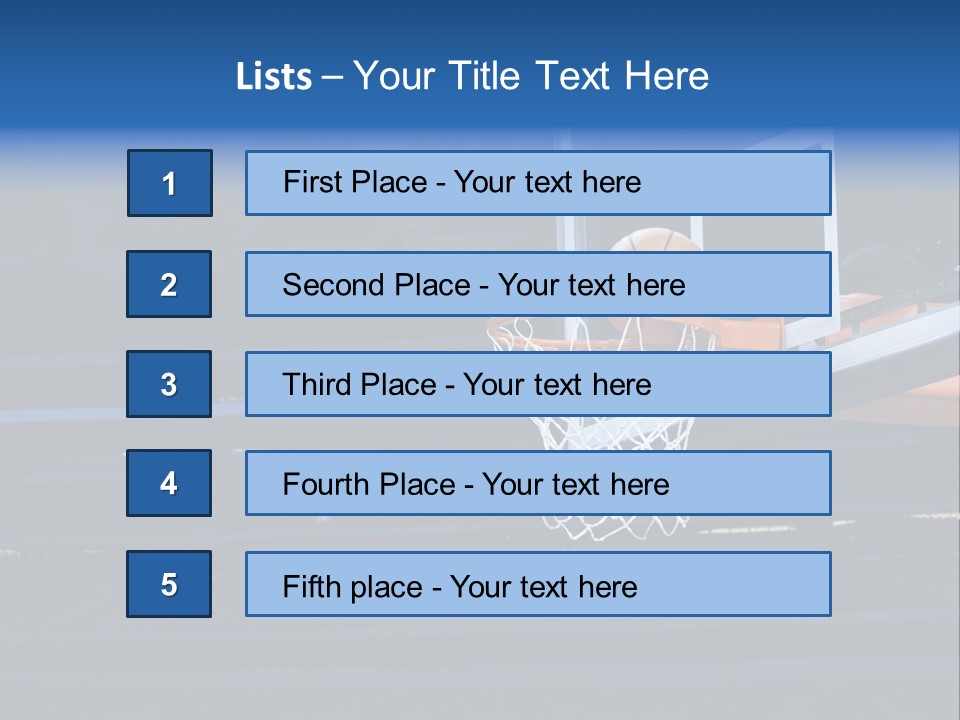 A Basketball Going Through The Net Of A Basketball Hoop PowerPoint Template