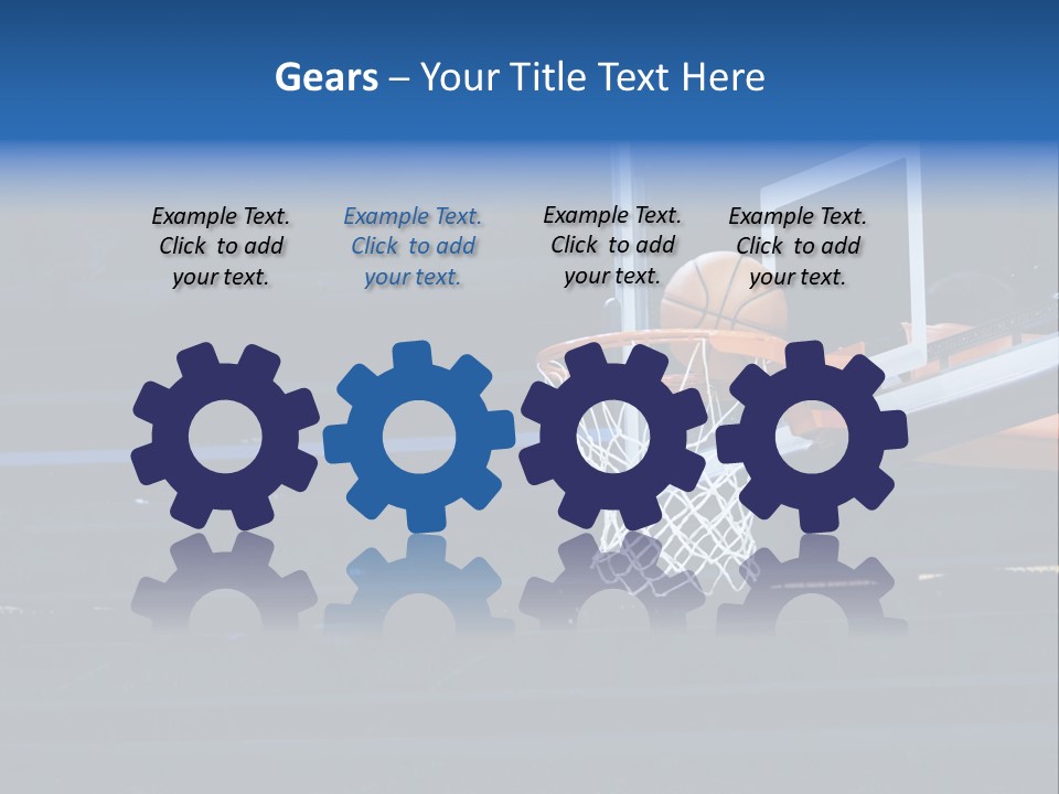 A Basketball Going Through The Net Of A Basketball Hoop PowerPoint Template