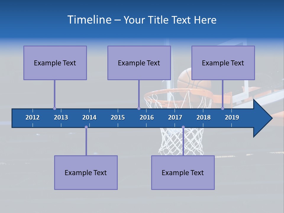 A Basketball Going Through The Net Of A Basketball Hoop PowerPoint Template