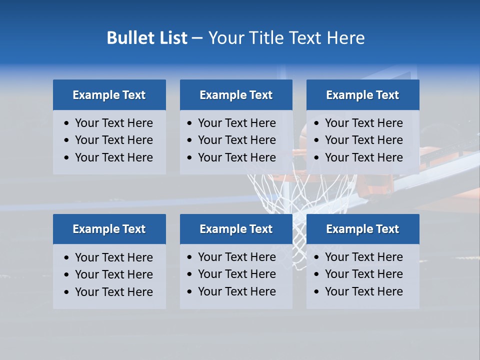 A Basketball Going Through The Net Of A Basketball Hoop PowerPoint Template
