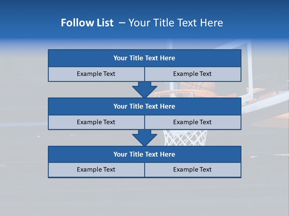 A Basketball Going Through The Net Of A Basketball Hoop PowerPoint Template