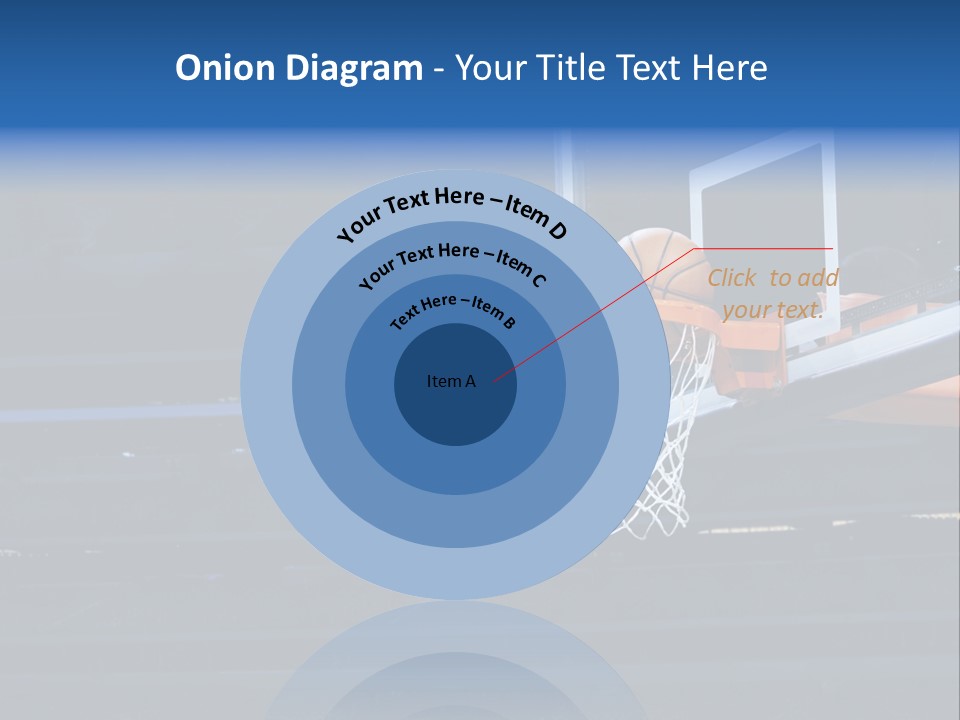 A Basketball Going Through The Net Of A Basketball Hoop PowerPoint Template