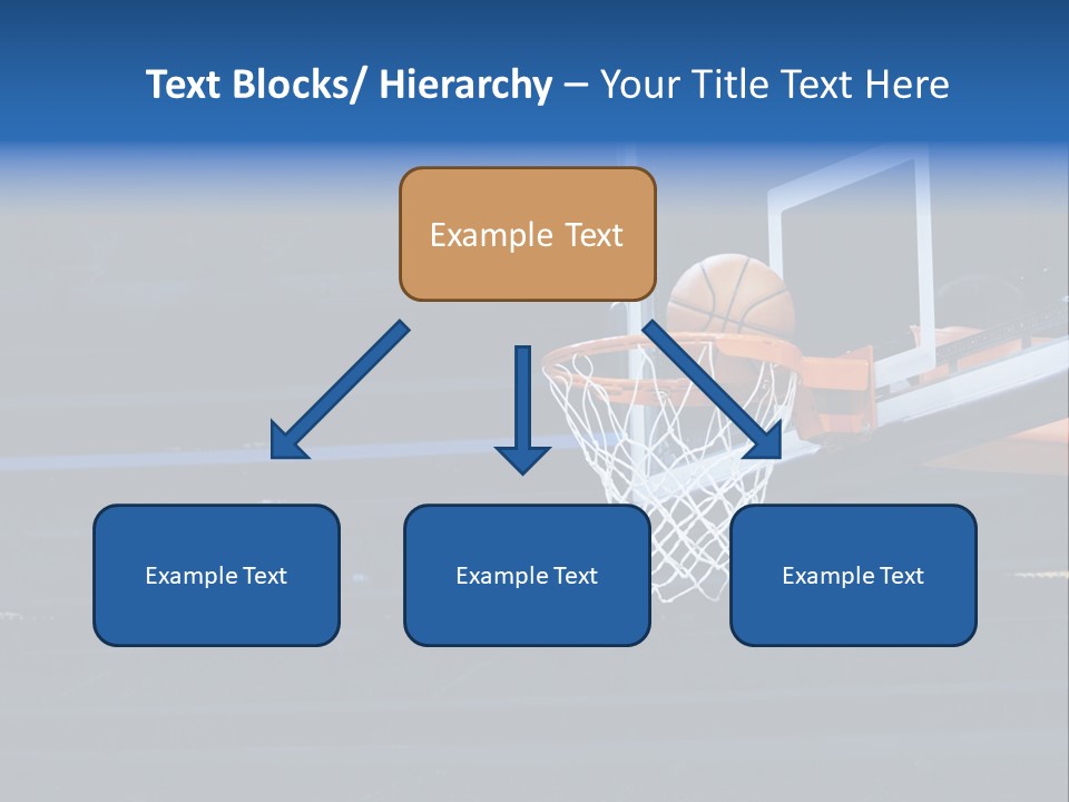 A Basketball Going Through The Net Of A Basketball Hoop PowerPoint Template