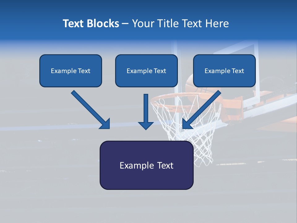 A Basketball Going Through The Net Of A Basketball Hoop PowerPoint Template