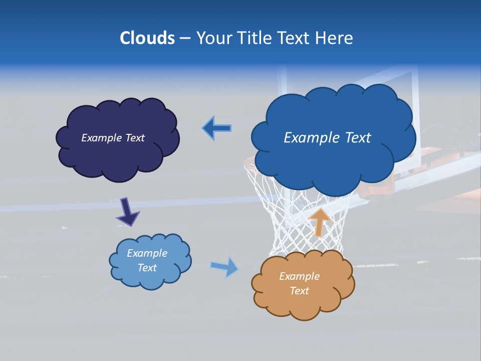 A Basketball Going Through The Net Of A Basketball Hoop PowerPoint Template