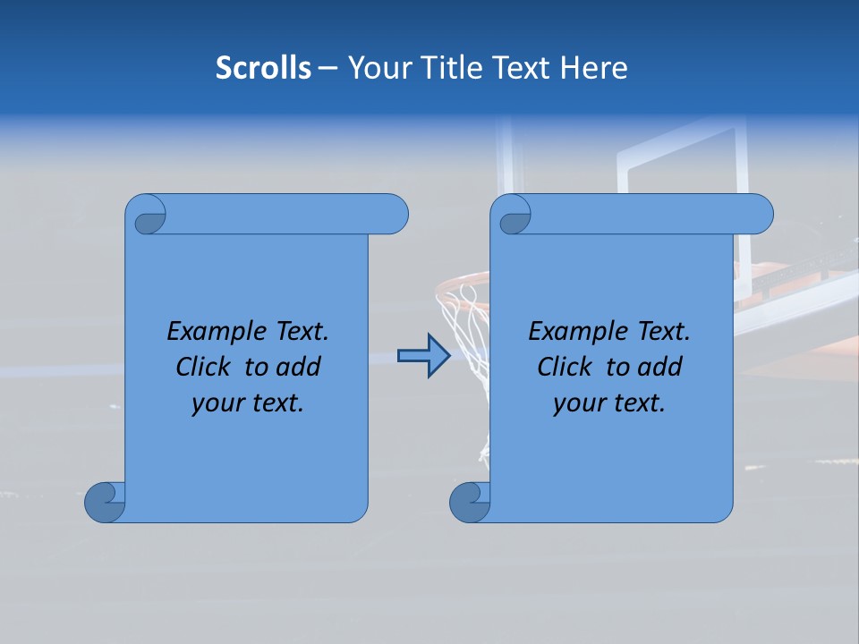 A Basketball Going Through The Net Of A Basketball Hoop PowerPoint Template