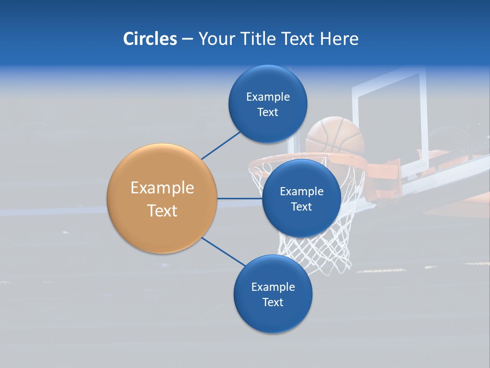 A Basketball Going Through The Net Of A Basketball Hoop PowerPoint Template