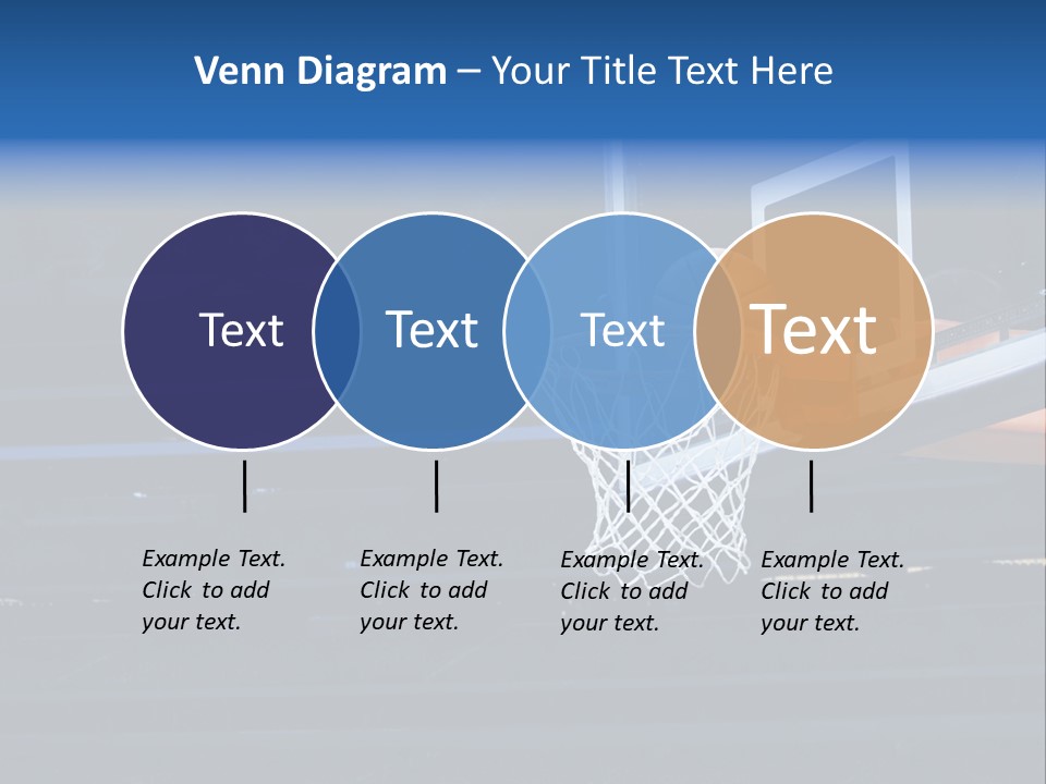 A Basketball Going Through The Net Of A Basketball Hoop PowerPoint Template