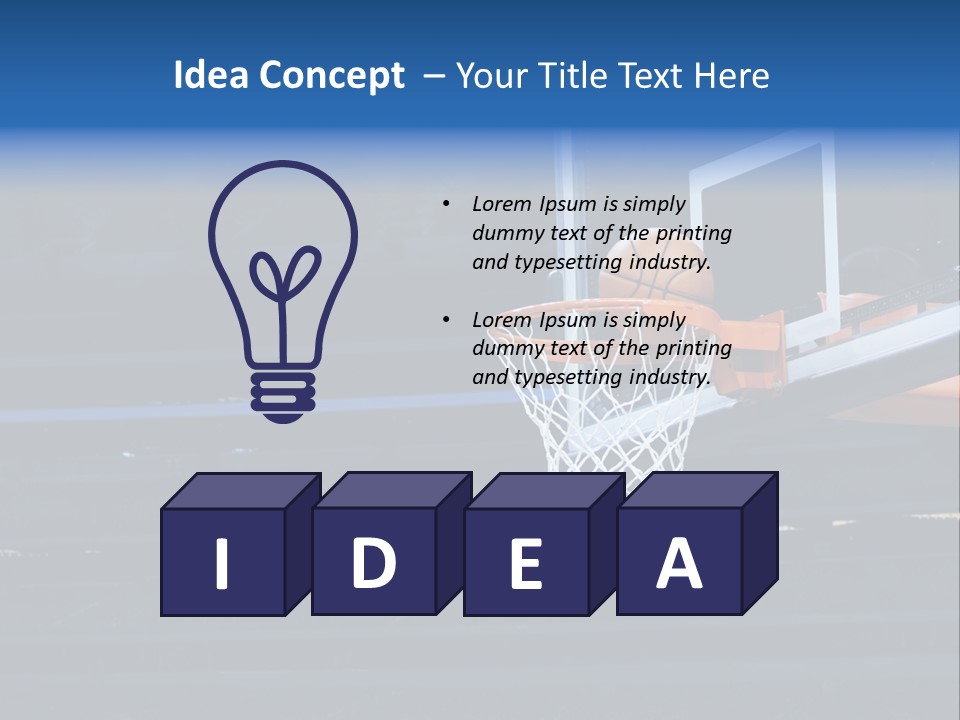 A Basketball Going Through The Net Of A Basketball Hoop PowerPoint Template