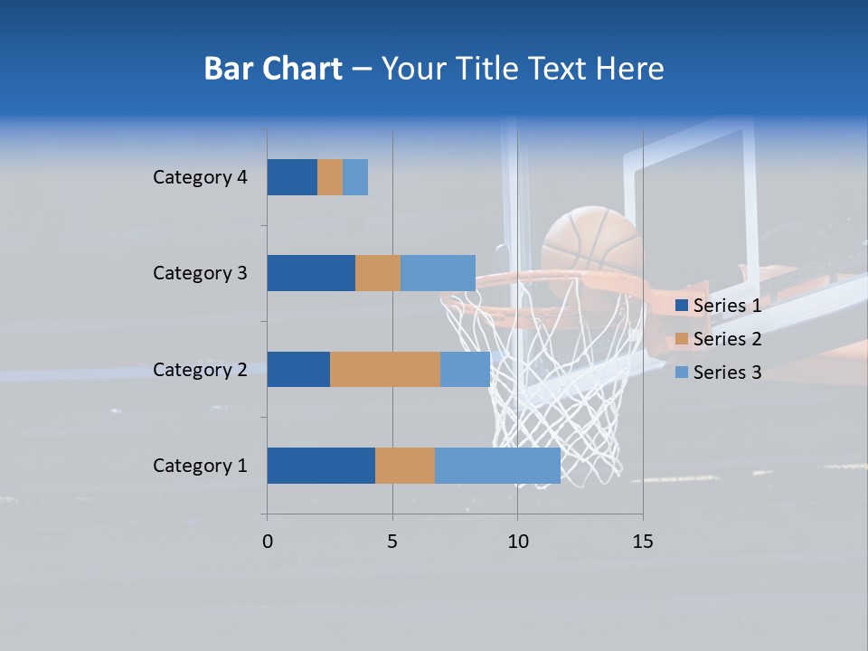A Basketball Going Through The Net Of A Basketball Hoop PowerPoint Template