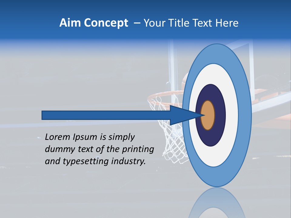 A Basketball Going Through The Net Of A Basketball Hoop PowerPoint Template