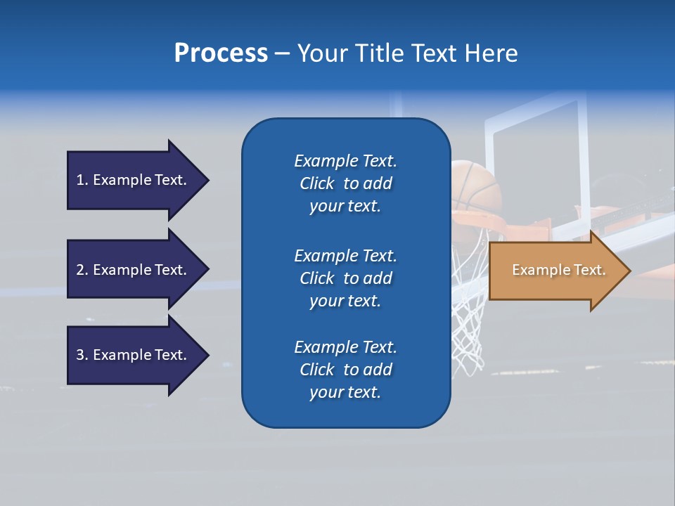 A Basketball Going Through The Net Of A Basketball Hoop PowerPoint Template