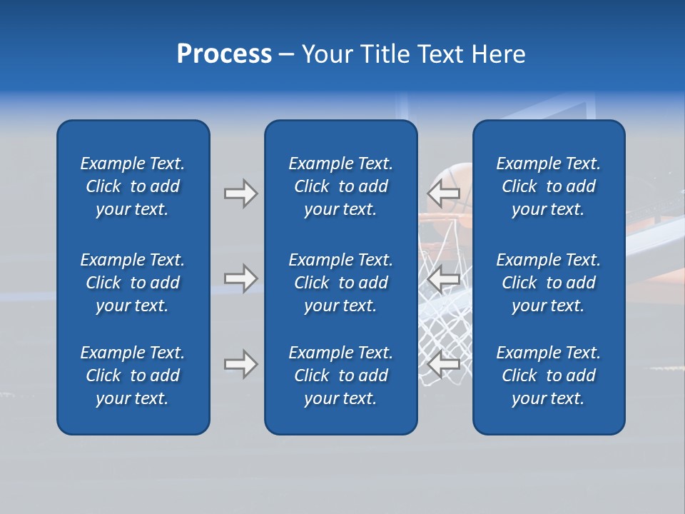 A Basketball Going Through The Net Of A Basketball Hoop PowerPoint Template