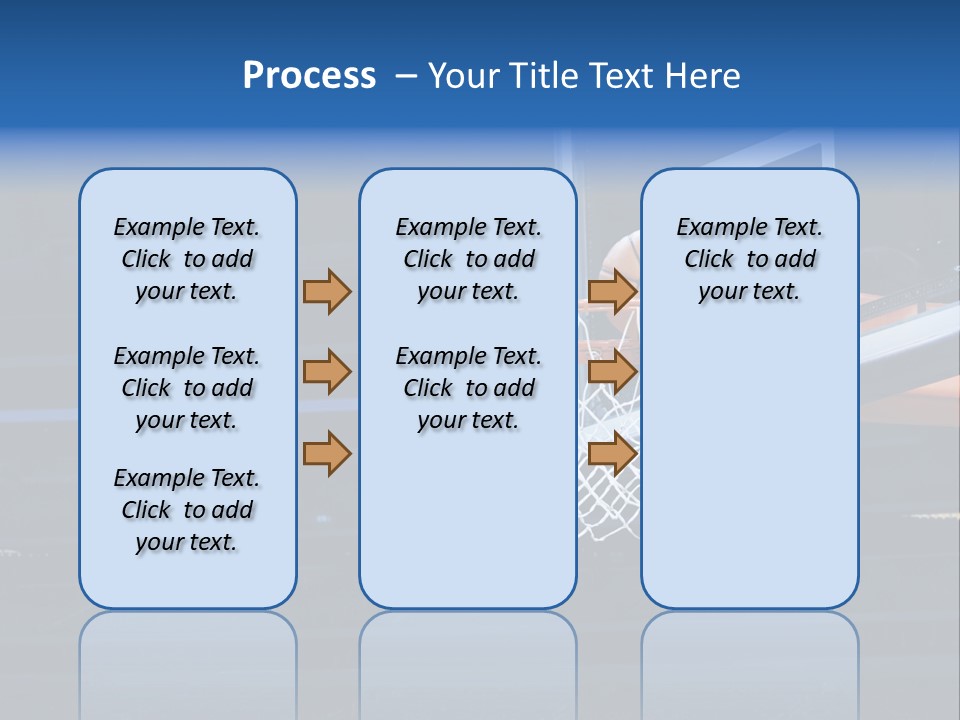 A Basketball Going Through The Net Of A Basketball Hoop PowerPoint Template
