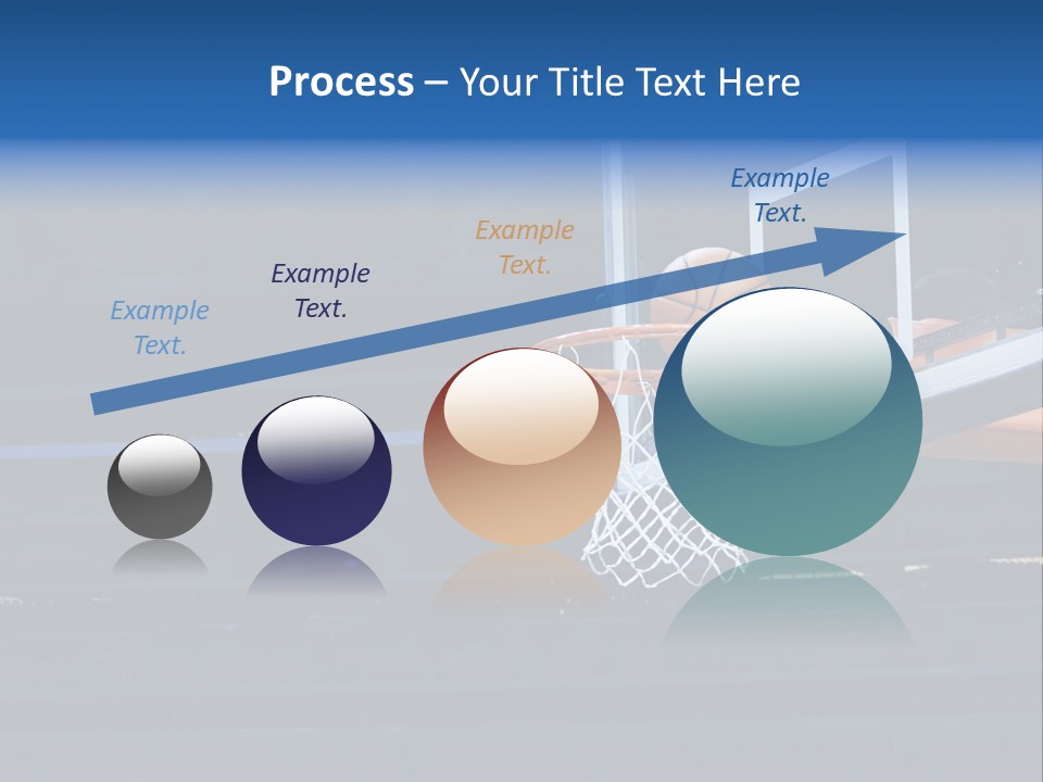 A Basketball Going Through The Net Of A Basketball Hoop PowerPoint Template