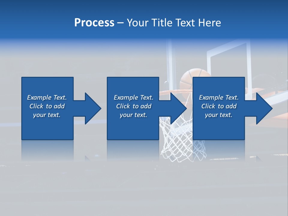 A Basketball Going Through The Net Of A Basketball Hoop PowerPoint Template