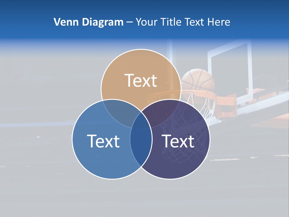 A Basketball Going Through The Net Of A Basketball Hoop PowerPoint Template