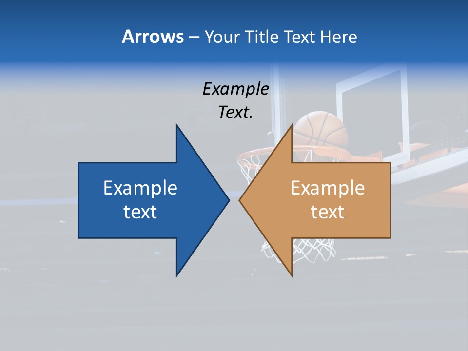 A Basketball Going Through The Net Of A Basketball Hoop PowerPoint Template