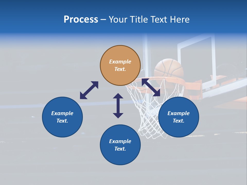 A Basketball Going Through The Net Of A Basketball Hoop PowerPoint Template