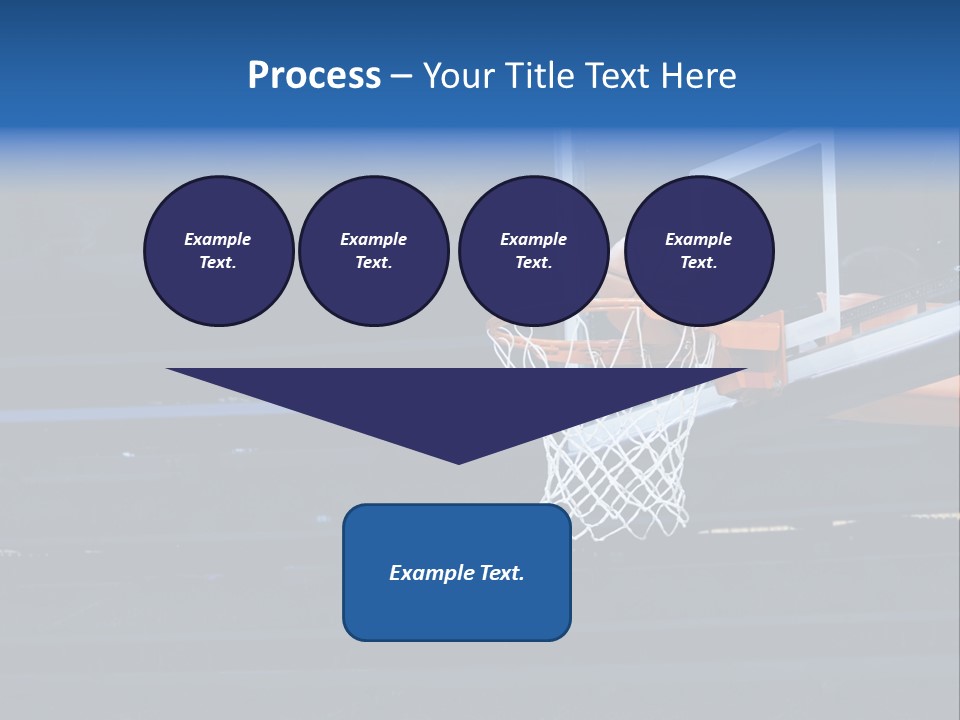 A Basketball Going Through The Net Of A Basketball Hoop PowerPoint Template