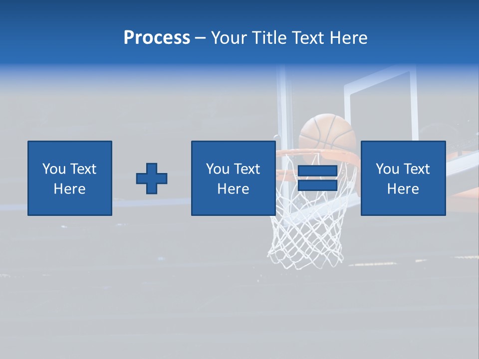 A Basketball Going Through The Net Of A Basketball Hoop PowerPoint Template