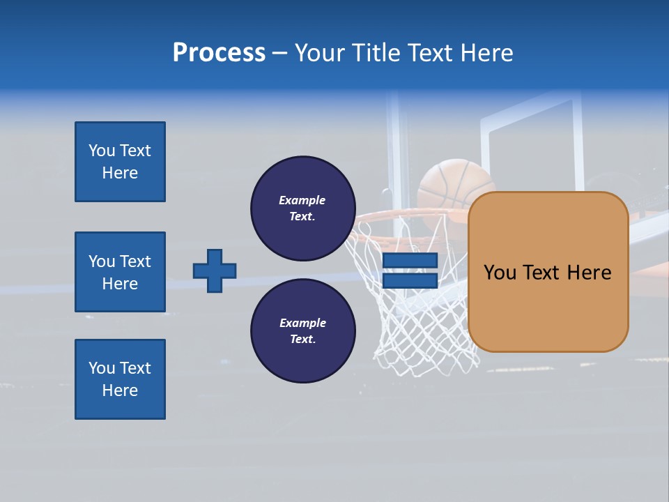 A Basketball Going Through The Net Of A Basketball Hoop PowerPoint Template