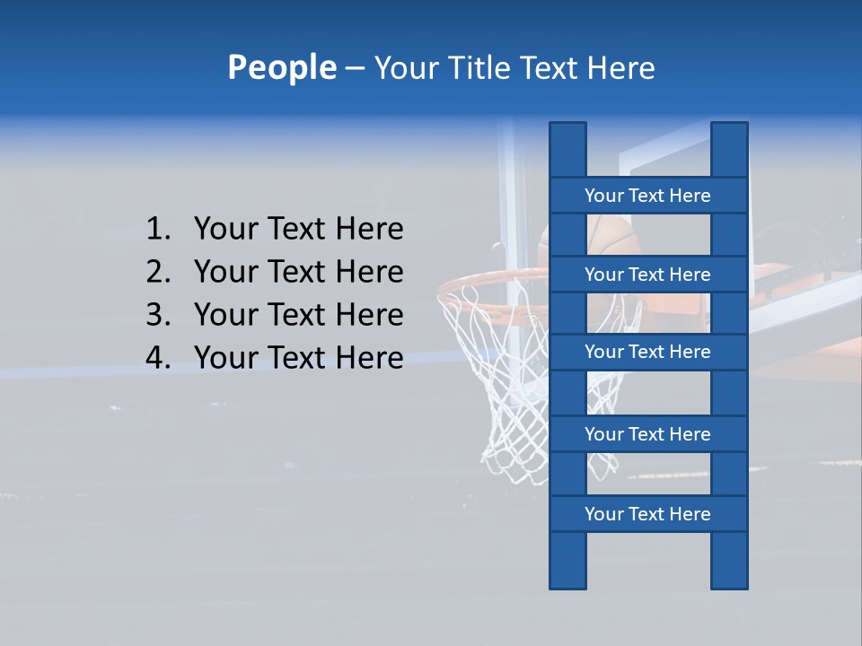 A Basketball Going Through The Net Of A Basketball Hoop PowerPoint Template