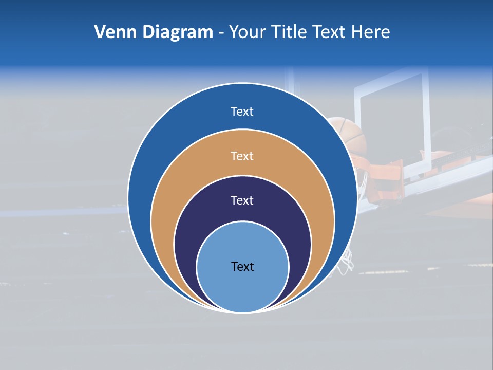 A Basketball Going Through The Net Of A Basketball Hoop PowerPoint Template
