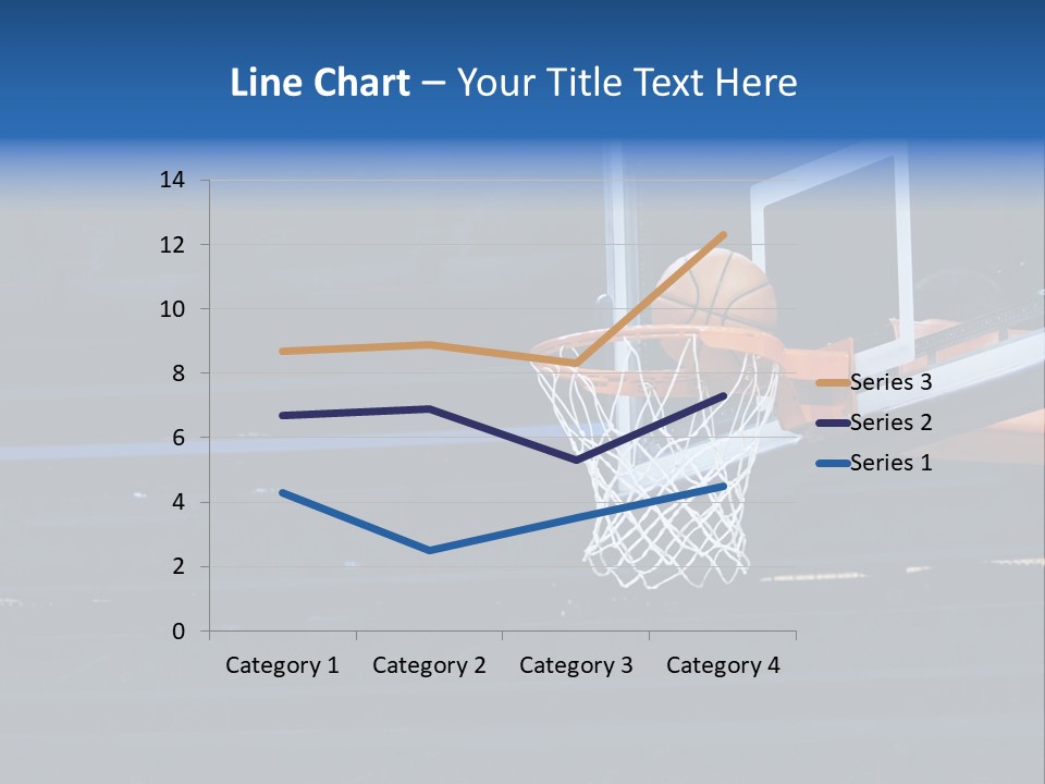 A Basketball Going Through The Net Of A Basketball Hoop PowerPoint Template