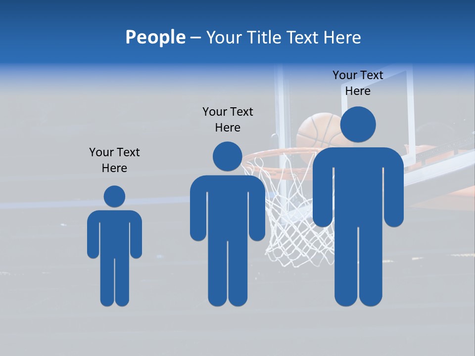 A Basketball Going Through The Net Of A Basketball Hoop PowerPoint Template