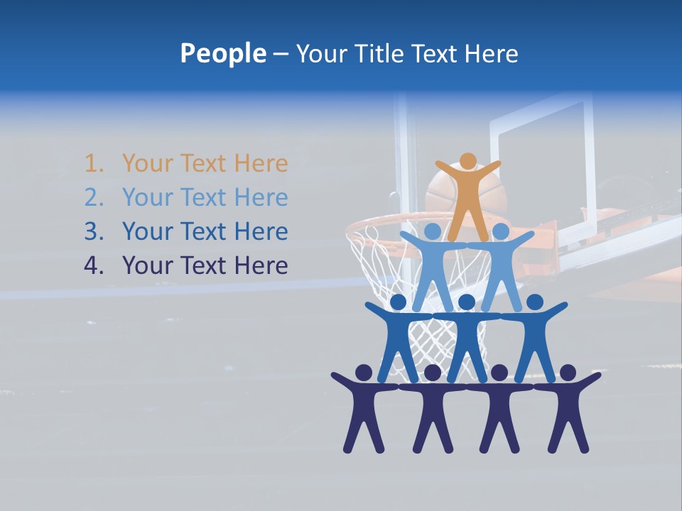 A Basketball Going Through The Net Of A Basketball Hoop PowerPoint Template