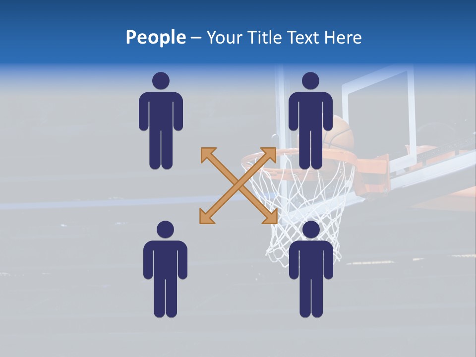 A Basketball Going Through The Net Of A Basketball Hoop PowerPoint Template
