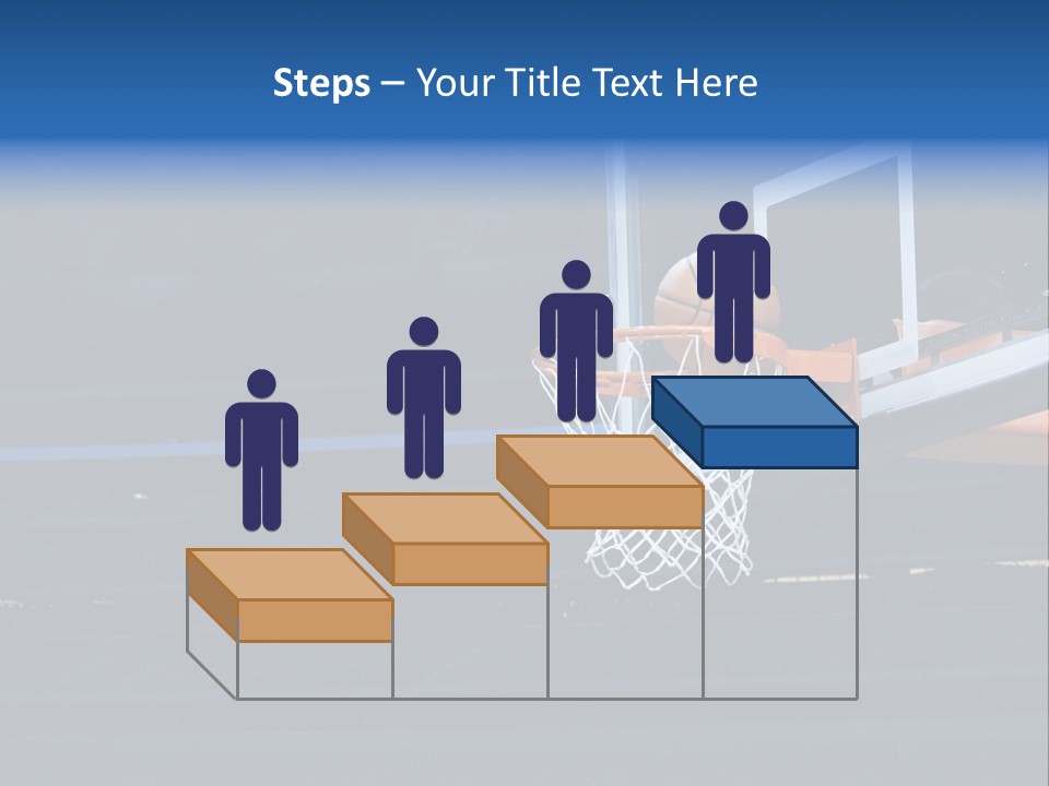 A Basketball Going Through The Net Of A Basketball Hoop PowerPoint Template