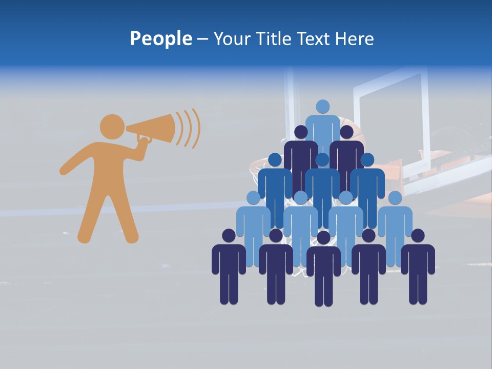 A Basketball Going Through The Net Of A Basketball Hoop PowerPoint Template