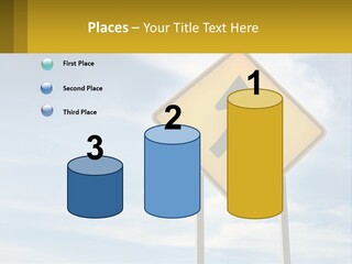 A Yellow Sign With An Arrow Pointing To The Right PowerPoint Template