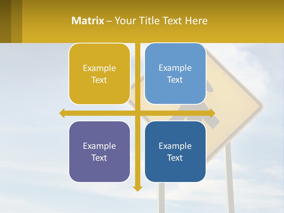 A Yellow Sign With An Arrow Pointing To The Right PowerPoint Template