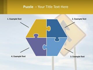 A Yellow Sign With An Arrow Pointing To The Right PowerPoint Template