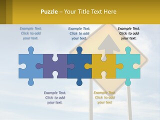 A Yellow Sign With An Arrow Pointing To The Right PowerPoint Template