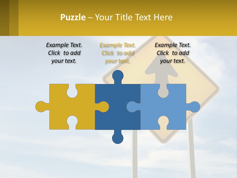 A Yellow Sign With An Arrow Pointing To The Right PowerPoint Template