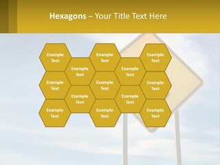 A Yellow Sign With An Arrow Pointing To The Right PowerPoint Template