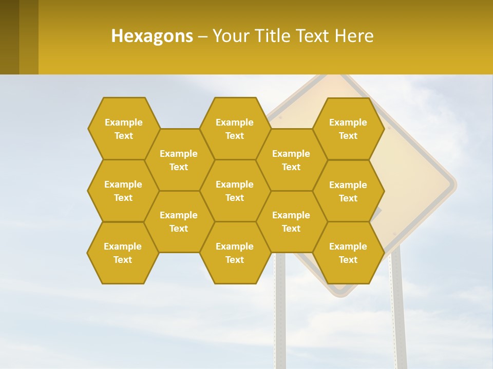 A Yellow Sign With An Arrow Pointing To The Right PowerPoint Template