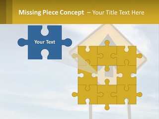 A Yellow Sign With An Arrow Pointing To The Right PowerPoint Template