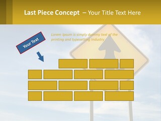 A Yellow Sign With An Arrow Pointing To The Right PowerPoint Template