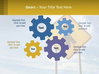 A Yellow Sign With An Arrow Pointing To The Right PowerPoint Template